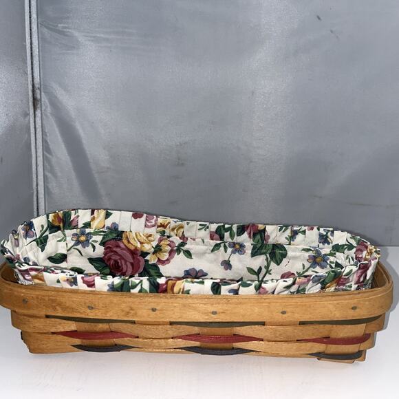 Longaberger Other - LONGABERGER BREAD BASKET w/Clear Plastic Protector & Rose Liner Signed 1994